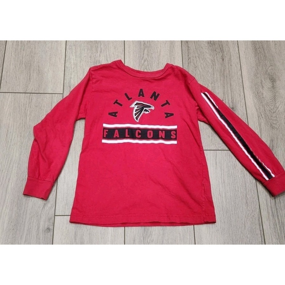 NFL Atlanta Falcons Football Longsleeve‎ Tshirt Kids Small 6/7 Team Apparel Red